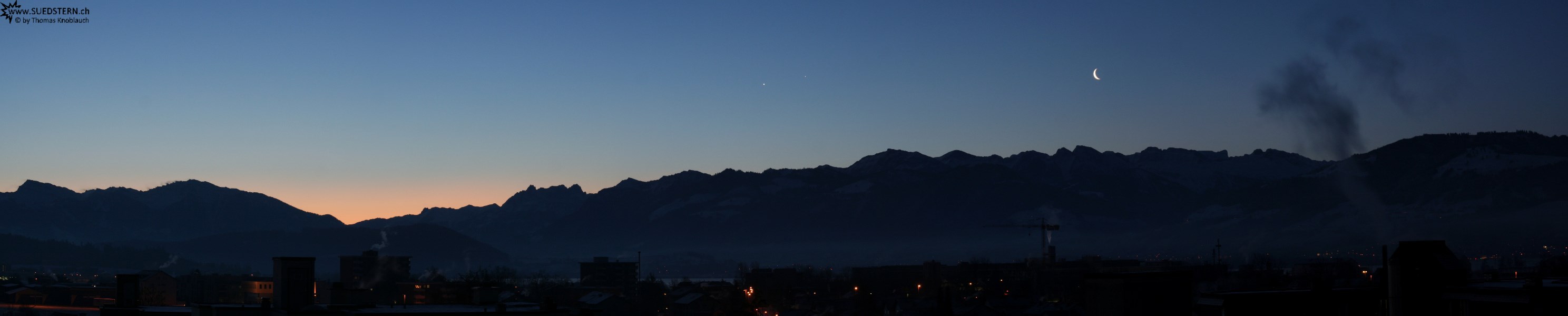 2008-02-03 - Sonnenaufgang mit Mond, Venus, Jupiter